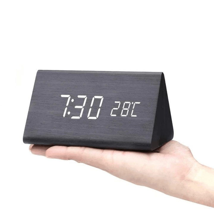 Voice-Activated LED Wood Clock | Stornfield