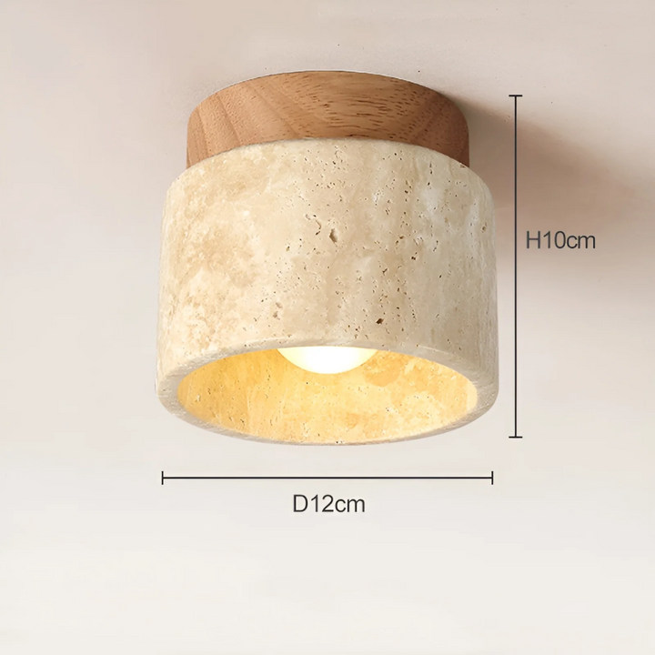 Wabi Sabi Yellow Marble Japanese Ceiling Lamp - TranquilStone | Stornfield