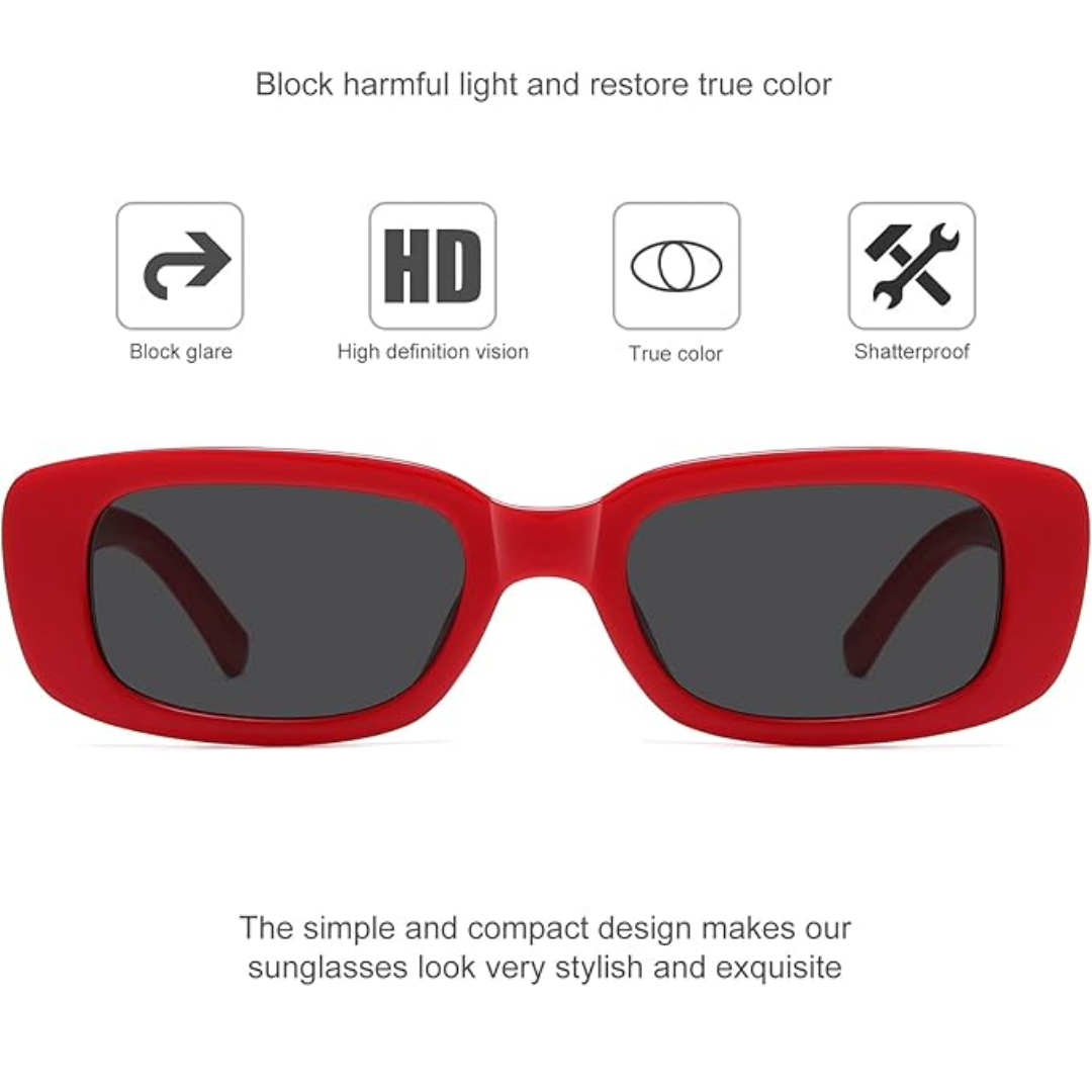 Retro Rectangular Y2K Sunglasses - Aria | Stornfield