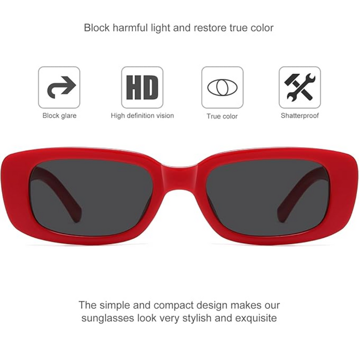 Retro Rectangular Y2K Sunglasses - Aria | Stornfield
