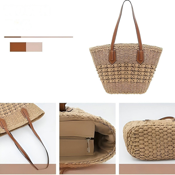Straw beach bag – Large capacity & lightweight | Perfect for shopping and vacation | Stornfield