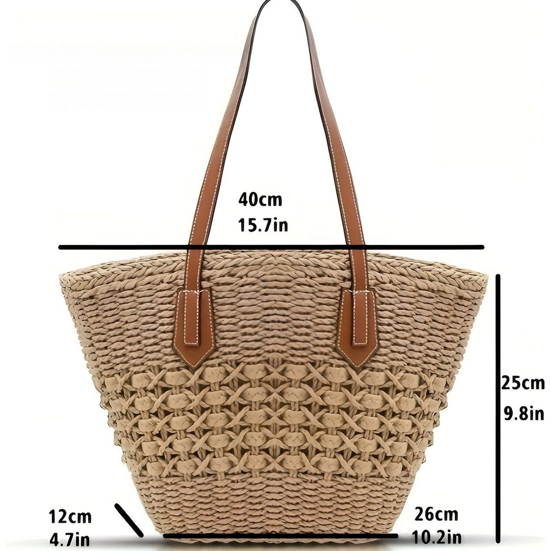 Straw beach bag – Large capacity & lightweight | Perfect for shopping and vacation | Stornfield