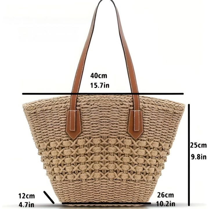 Straw beach bag – Large capacity & lightweight | Perfect for shopping and vacation | Stornfield