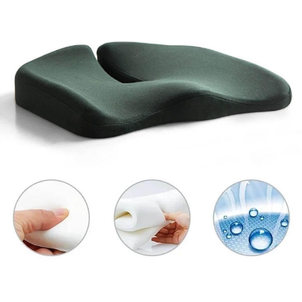 ErgoRelief Seat Cushion – Ergonomic Memory Foam Cushion for Back and Coccyx | Stornfield