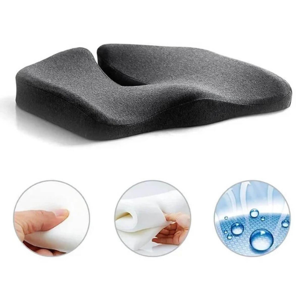 ErgoRelief Seat Cushion – Ergonomic Memory Foam Cushion for Back and Coccyx | Stornfield