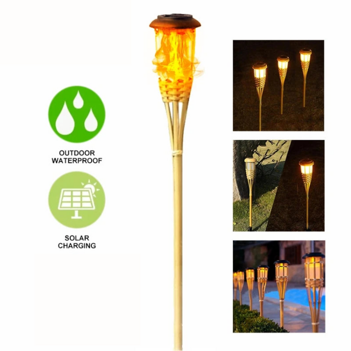 Stornfield | Solar Torch 5-Piece Set | Flame-Effect LED Garden Lights | Solar Powered | Outdoor Decorative Light