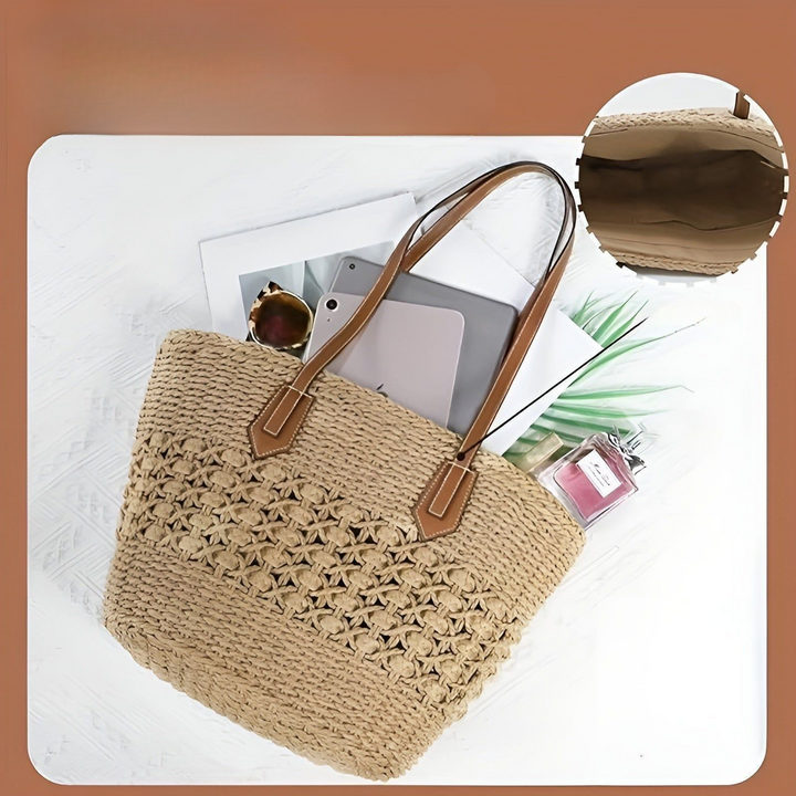 Straw beach bag – Large capacity & lightweight | Perfect for shopping and vacation | Stornfield