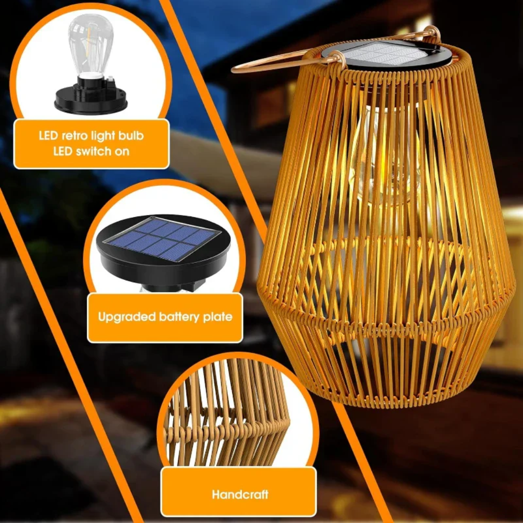 Handwoven Waterproof Solar Garden Lamp - SunWeave | Stornfield