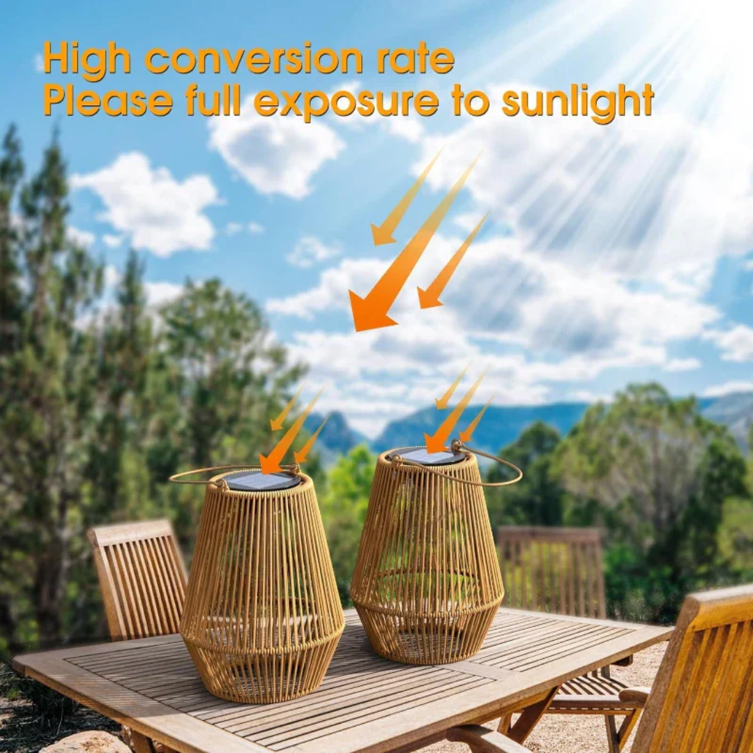 Handwoven Waterproof Solar Garden Lamp - SunWeave | Stornfield