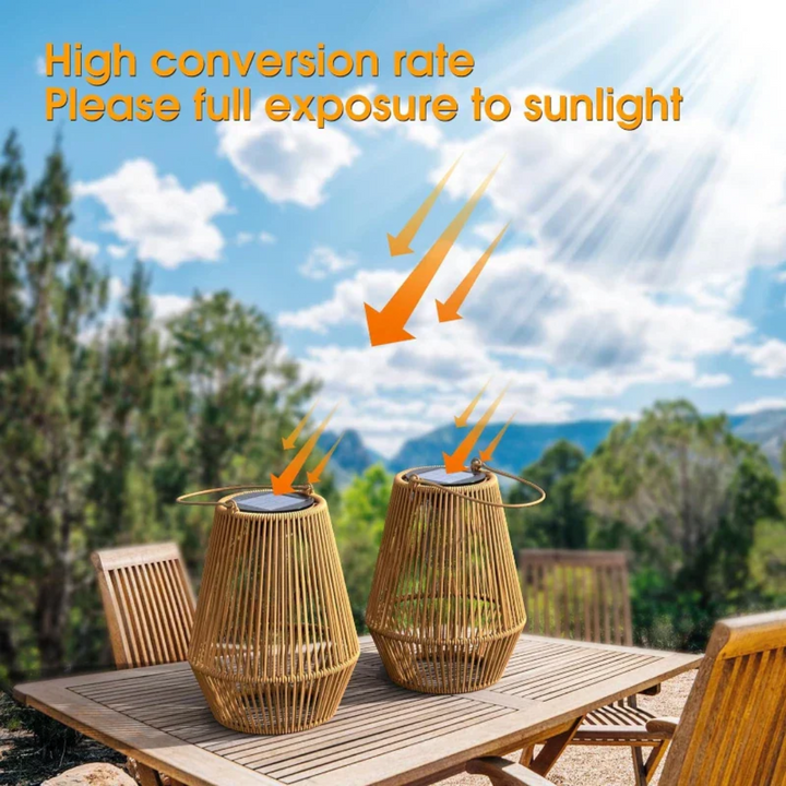Handwoven Waterproof Solar Garden Lamp - SunWeave | Stornfield
