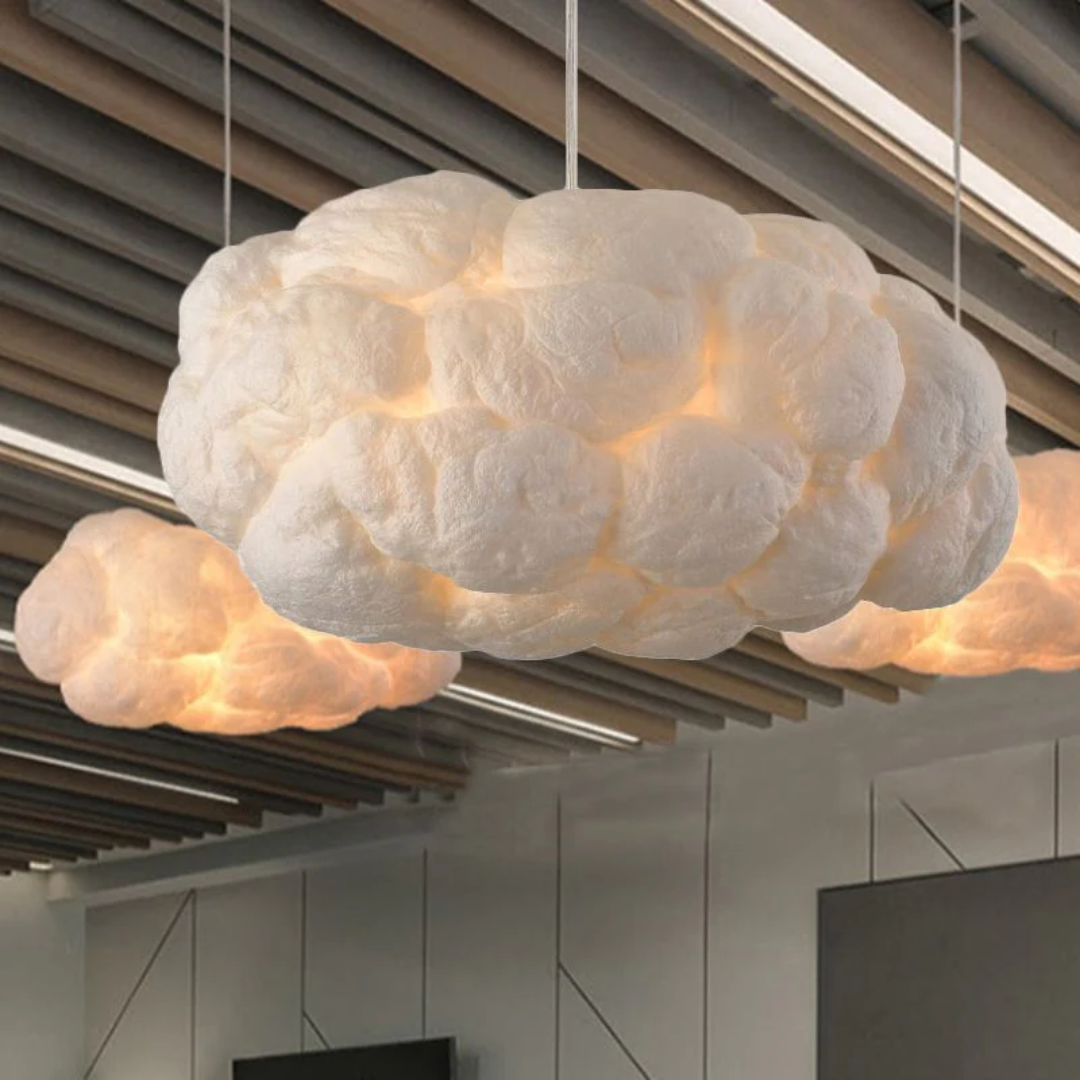Designer Cloud LED Pendant Lamp White PVC/Cotton - Nimbus | Stornfield