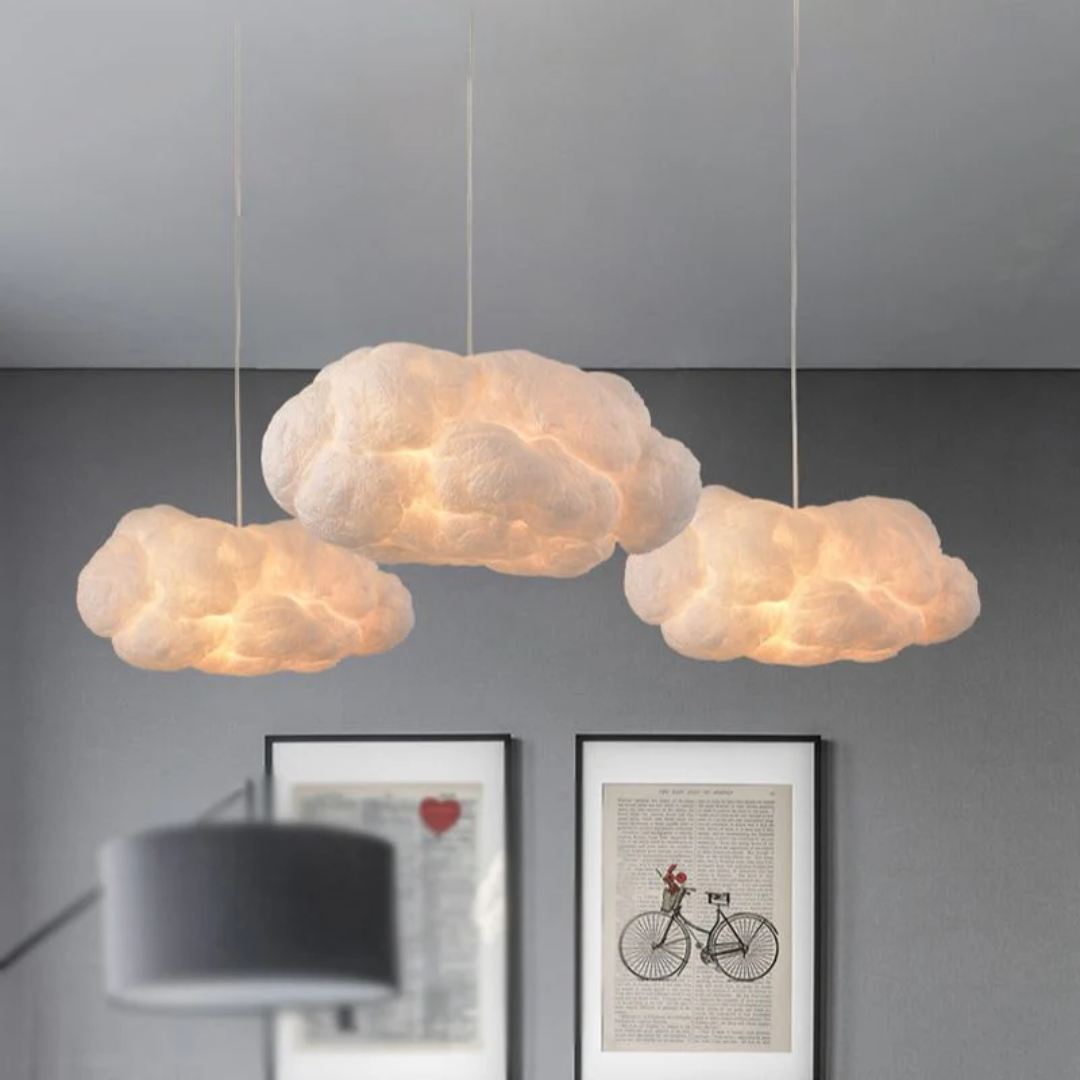 Designer Cloud LED Pendant Lamp White PVC/Cotton - Nimbus | Stornfield