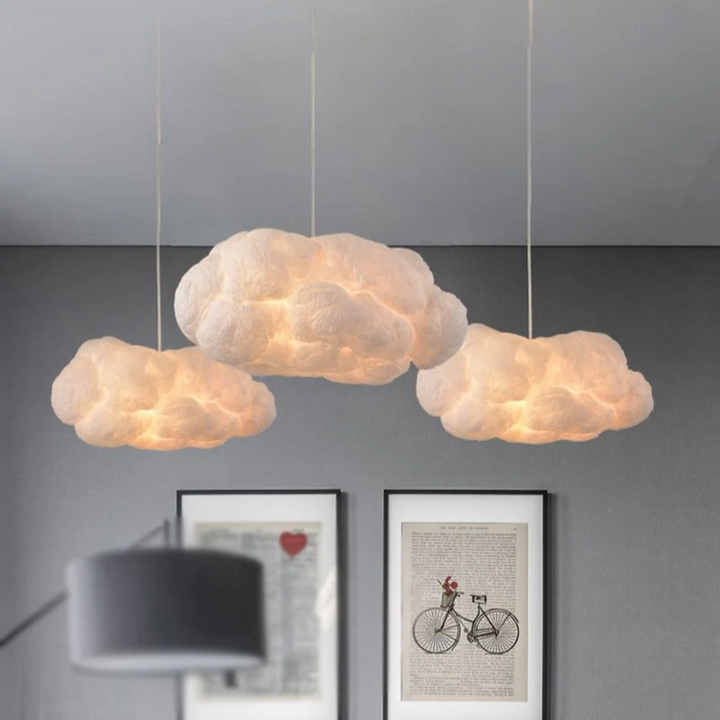 Designer Cloud LED Pendant Lamp White PVC/Cotton - Nimbus | Stornfield