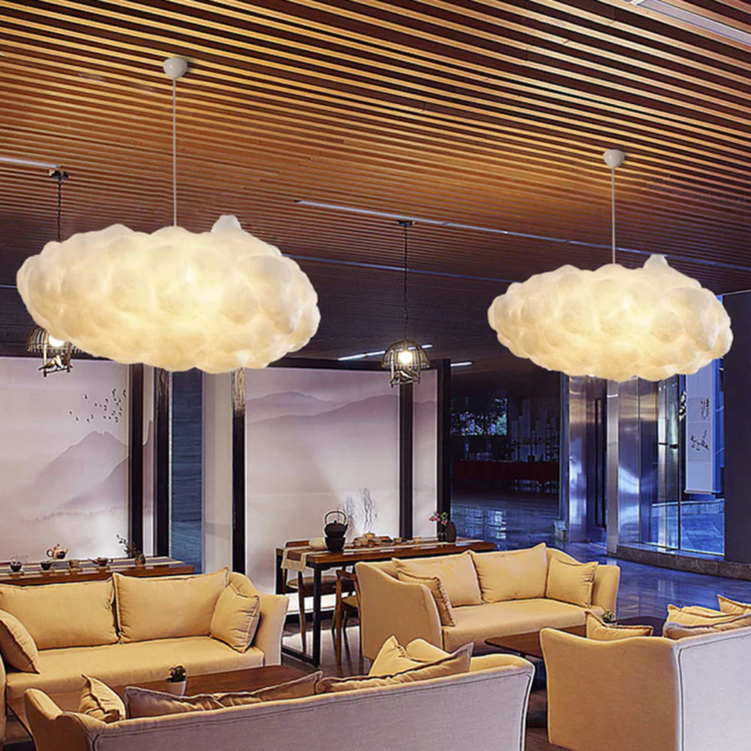 Designer Cloud LED Pendant Lamp White PVC/Cotton - Nimbus | Stornfield