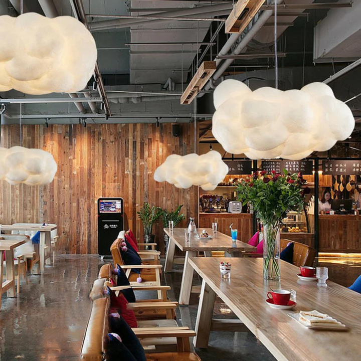 Designer Cloud LED Pendant Lamp White PVC/Cotton - Nimbus | Stornfield