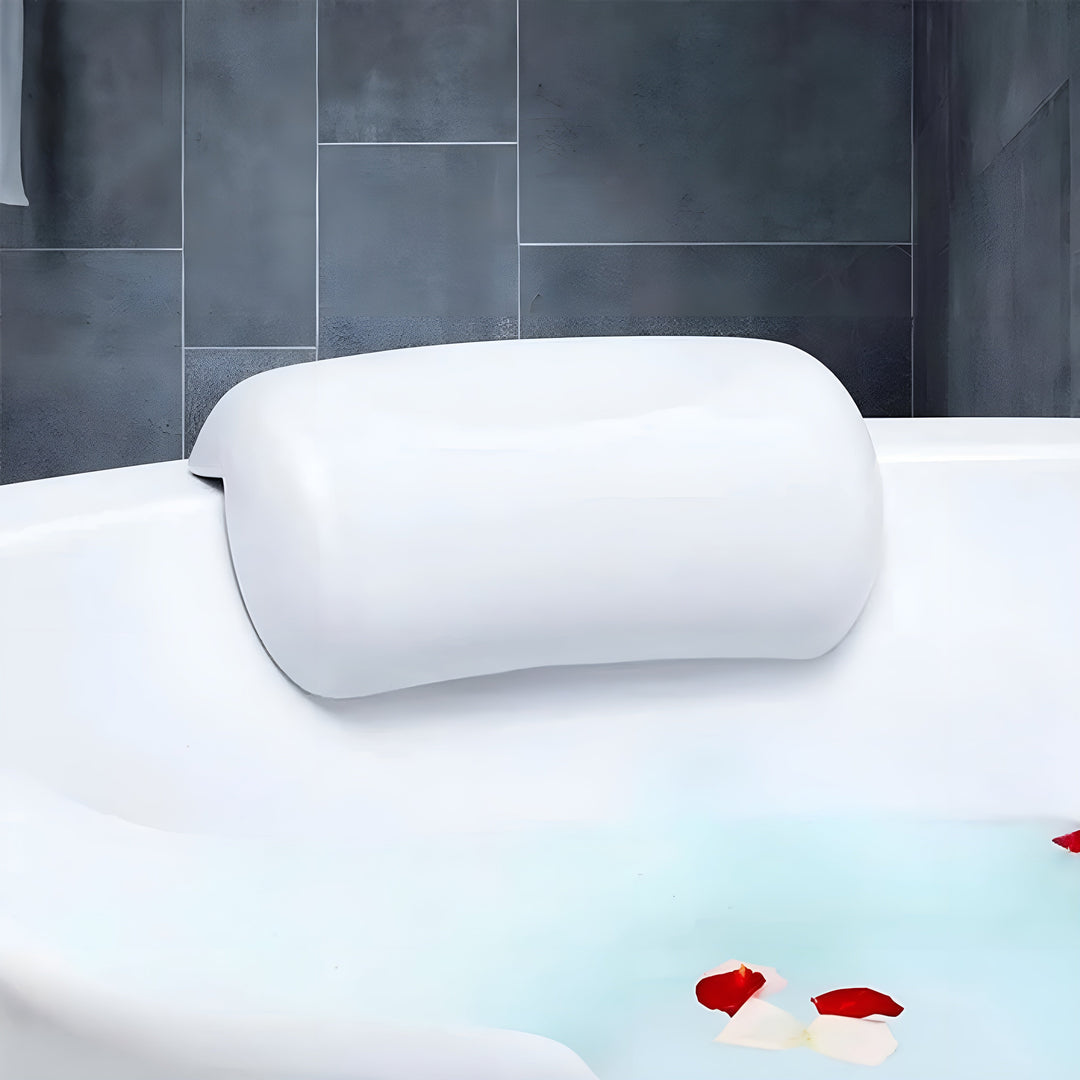 Bathtub pillow – Waterproof & Non-slip | Soft Memory Foam Head & Back Cushion with Suction Cups | Stornfield