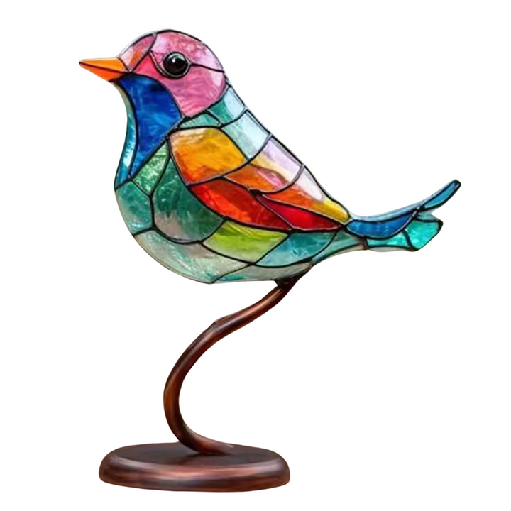 ElegantAviary | Colorful Birds on Branches Stornfield Desktop Ornaments