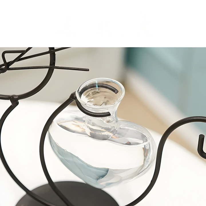 AquaPurr Vase - Hydroponic Glass Heart Vase with Cat-Shaped Holder | Stornfield