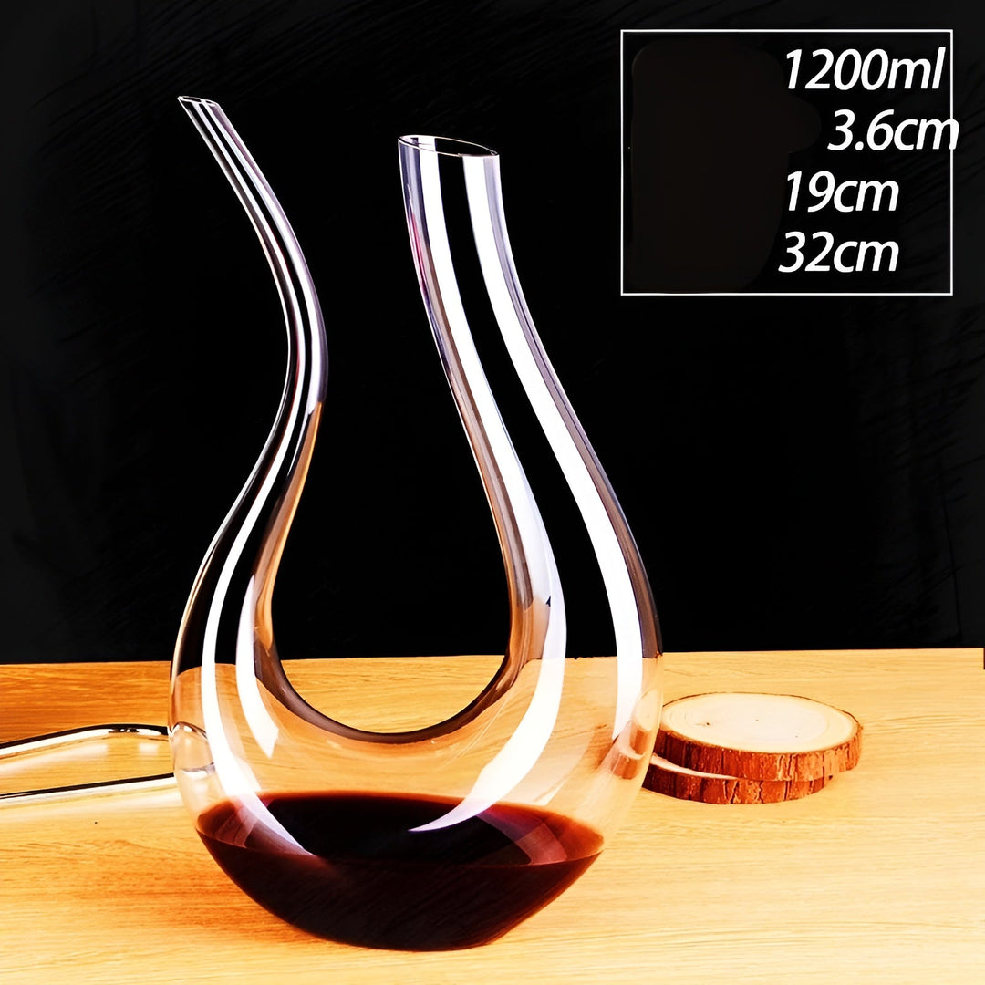 Crystal wine decanter in snail shape – Lead-free for wine or cognac | Decorative for home & bar | Stornfield