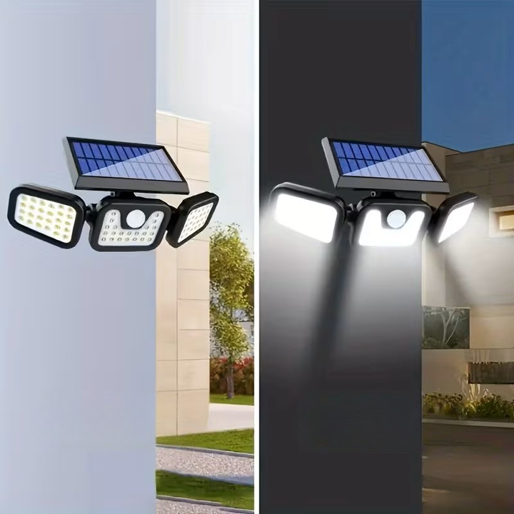 Solar wall light with motion sensor – Bright outdoor lighting with 3 light modes | Weatherproof IP44 for garden, yard and garage | Stornfield