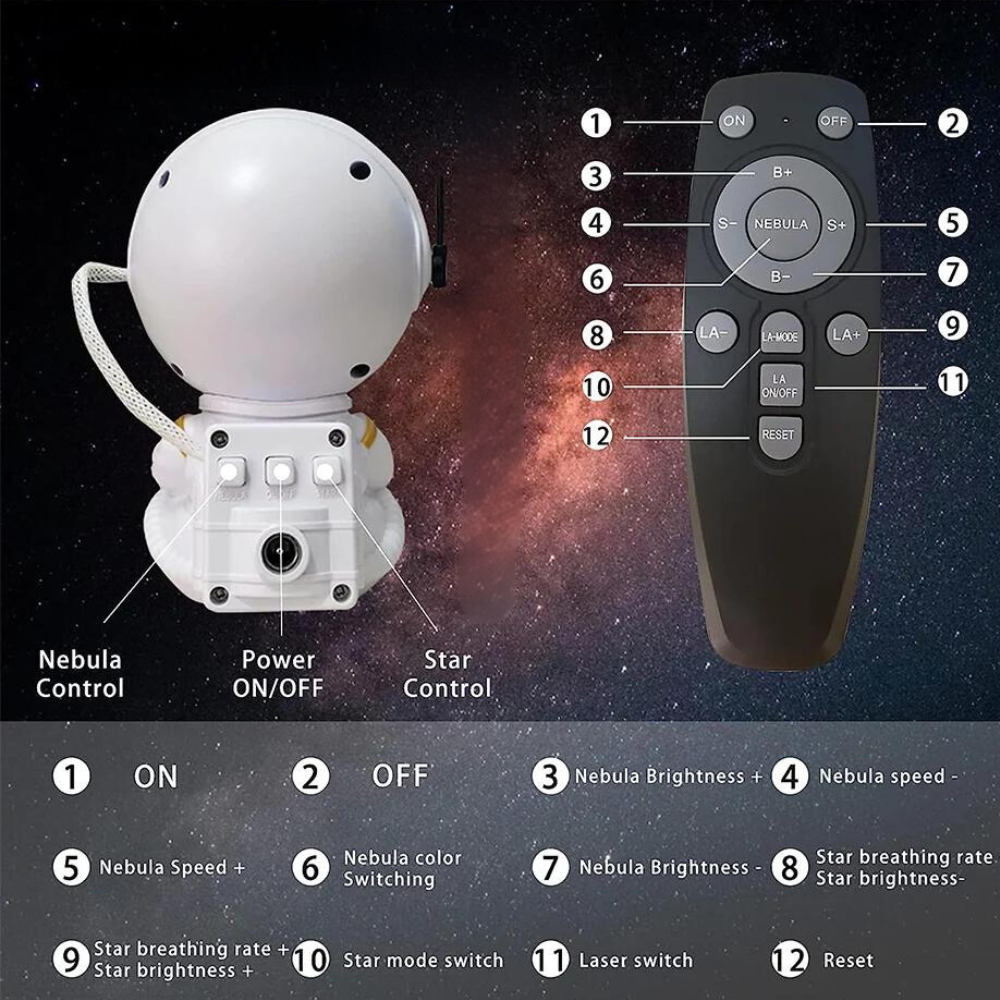 Stornfield | Astronaut LED Projector, Galaxy, Stars, Sky
