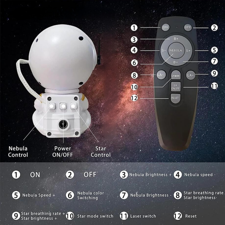 Stornfield | Astronaut LED Projector, Galaxy, Stars, Sky