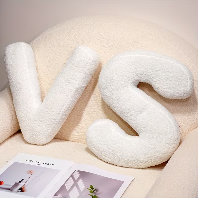 White Letter Decorative Pillow – Soft And Versatile | Creative Pillows For Your Sofa And Bed | Stornfield