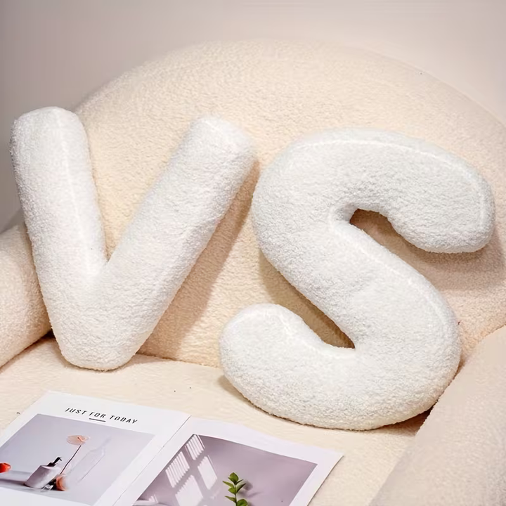White Letter Decorative Pillow – Soft And Versatile | Creative Pillows For Your Sofa And Bed | Stornfield