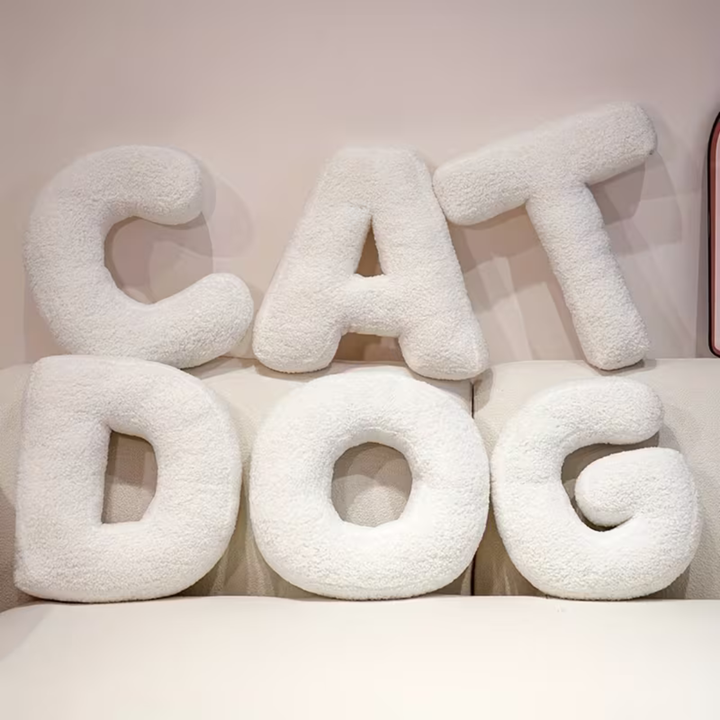 White Letter Decorative Pillow – Soft And Versatile | Creative Pillows For Your Sofa And Bed | Stornfield