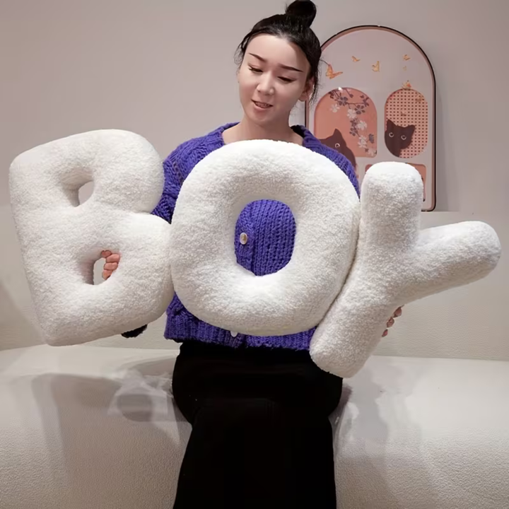 White Letter Decorative Pillow – Soft And Versatile | Creative Pillows For Your Sofa And Bed | Stornfield