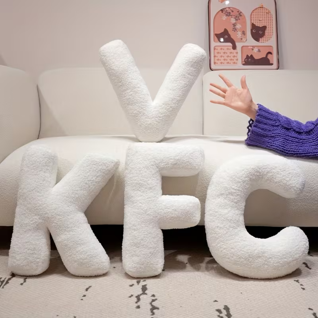 White Letter Decorative Pillow – Soft And Versatile | Creative Pillows For Your Sofa And Bed | Stornfield