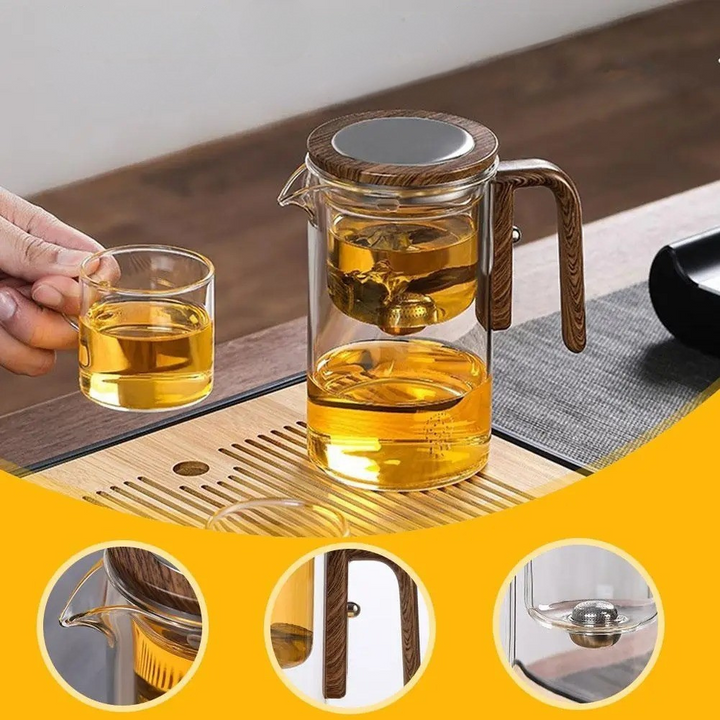 TranquilSip Teekanne – Magnetic Switch Filter Glass Teapot | Stornfield