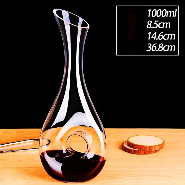 Crystal wine decanter in snail shape – Lead-free for wine or cognac | Decorative for home & bar | Stornfield