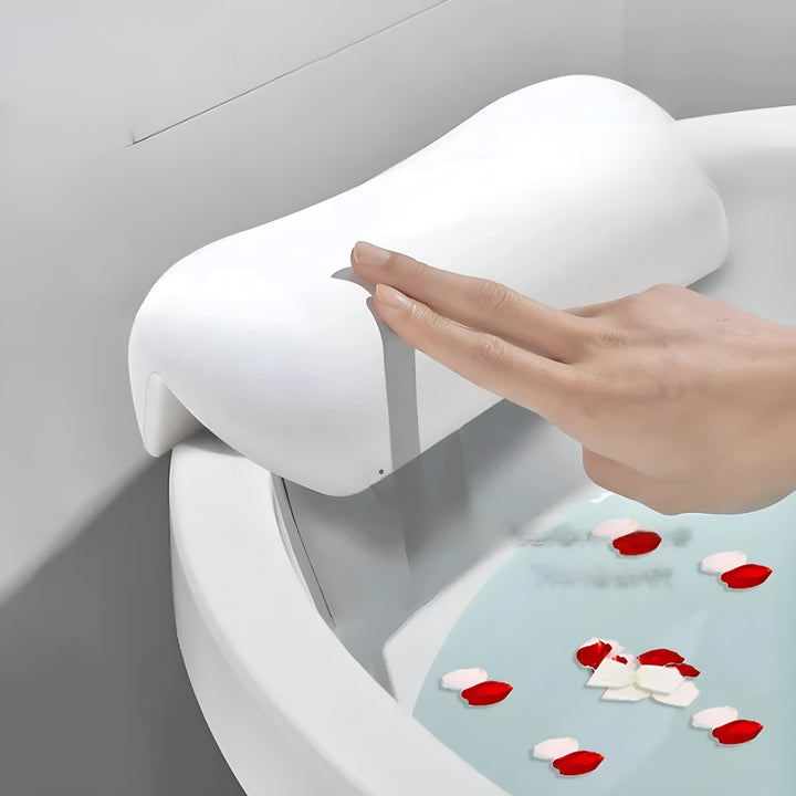 Bathtub pillow – Waterproof & Non-slip | Soft Memory Foam Head & Back Cushion with Suction Cups | Stornfield