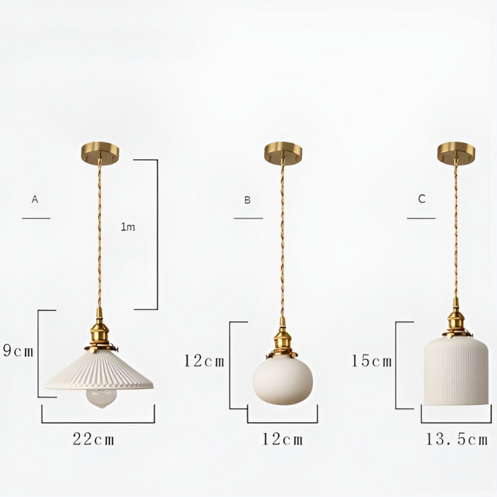 AmberZen Light – Vintage Ceramic Glass Pendant Light | Stornfield