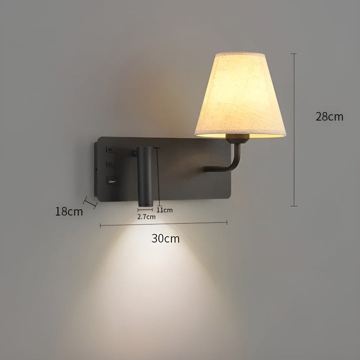 Reading lamp with candle light effect – Warm, decorative light | Perfect for the bedroom & bed | Stornfield