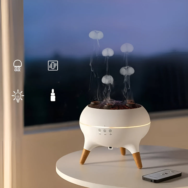 Aroma diffuser in jellyfish shape – color change & remote control | humidifier for home & office | Stornfield