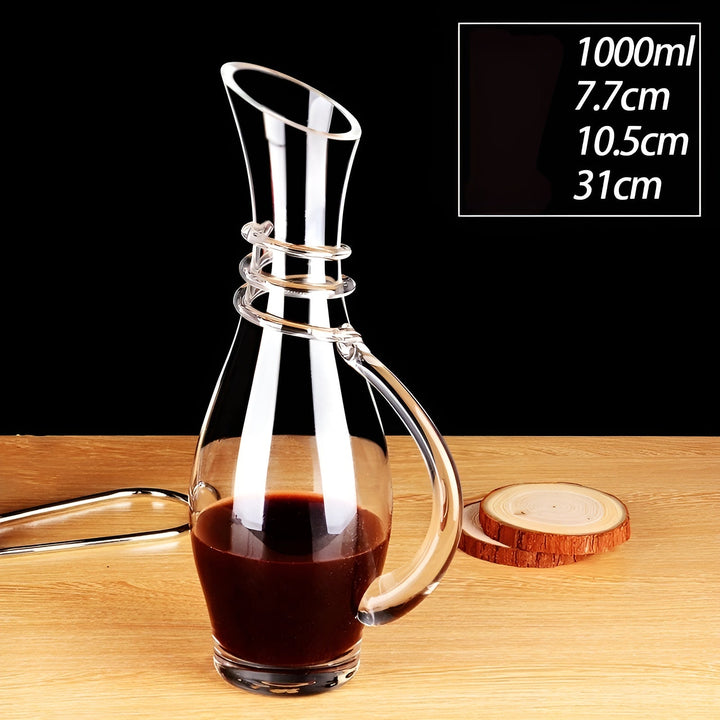 Crystal wine decanter in snail shape – Lead-free for wine or cognac | Decorative for home & bar | Stornfield