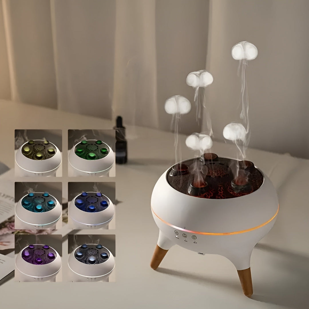 Aroma diffuser in jellyfish shape – color change & remote control | humidifier for home & office | Stornfield