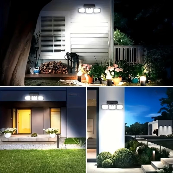 Solar wall light with motion sensor – Bright outdoor lighting with 3 light modes | Weatherproof IP44 for garden, yard and garage | Stornfield