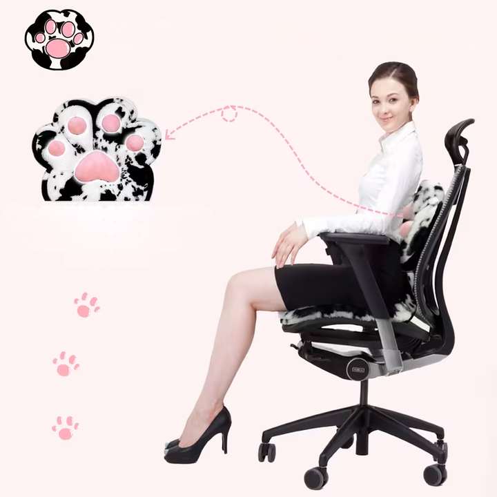 L-shaped cat paw cushion – cuddly and soft | Fluffy seat cushion for gaming chairs and sofas | Stornfield