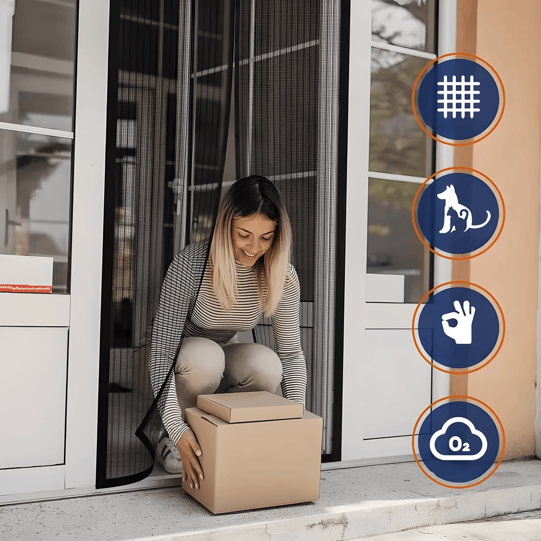 Self-closing Magnetic Insect Screen with Pet-friendly Opening | Stornfield