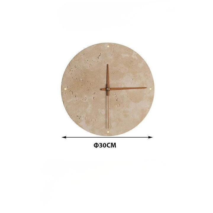Travertine Wall Clock with LED Light – Minimalistic & Decorative | High-Quality Natural Stone Clock | Stornfield