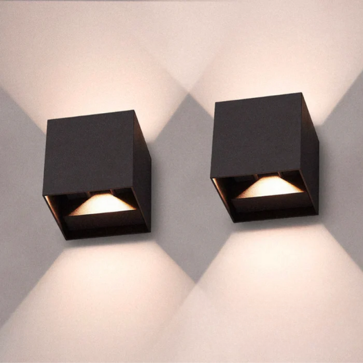 Modern LED wall lamp in cube design, minimalist wall lamp for hallway & living room | Stornfield