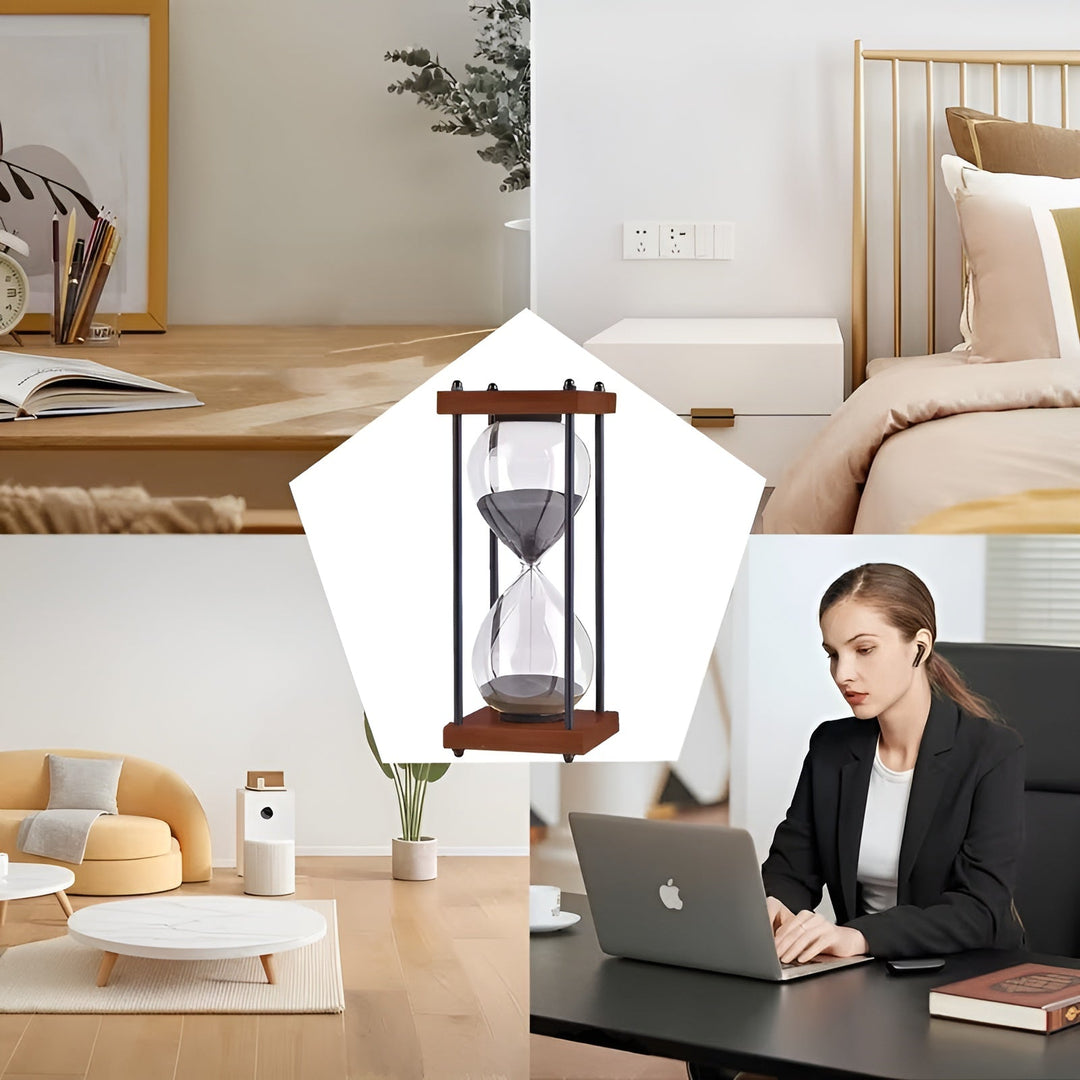 Free 60-minute hourglass – Creative Decorative Retro Design in Stornfieldack | Metal Frame with Scratch-Resistant Base | Stornfield