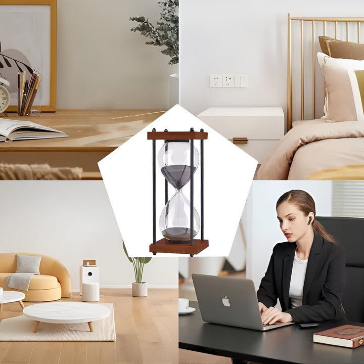 Free 60-minute hourglass – Creative Decorative Retro Design in Stornfieldack | Metal Frame with Scratch-Resistant Base | Stornfield
