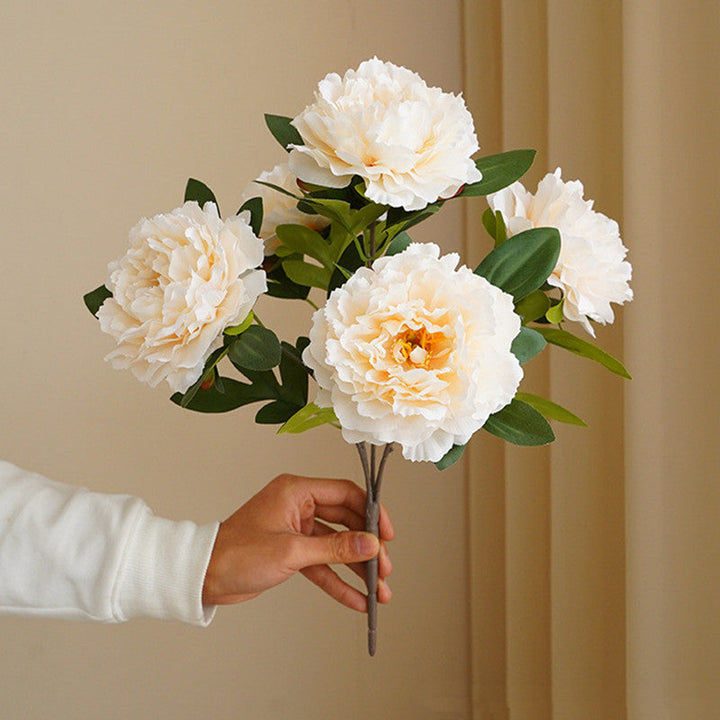 Artificial 5 large head peony flowers | Stornfield