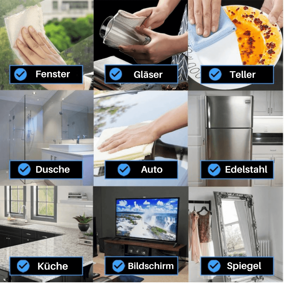 Soft Touch Wonder Cloth – Stripe-Free Cleaning of Glass, Mirrors & Stainless Steel | Stornfield