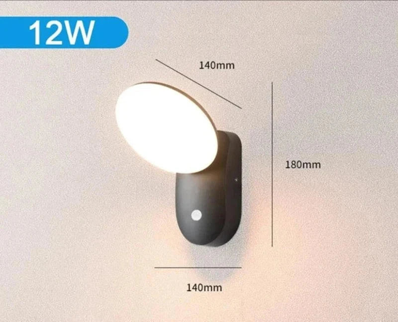 Modern LED porch light with motion sensor - Waterproof outdoor lighting, energy-saving, ideal for terrace and entrance | Stornfield