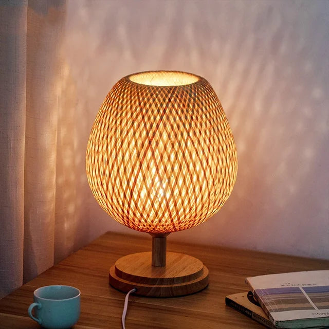 Vintage Bamboo Table Lamp - Retro Bamboo Lamp for Living Room and Office | Stornfield